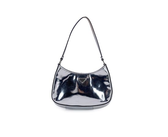 PRADA Borsa a Tracolla in Pelle Lucida Col. Argento Cleo M