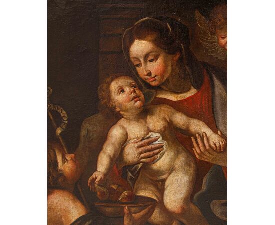 Scuola italiana, XVII secolo, Madonna con il Bambino e San Giovannino