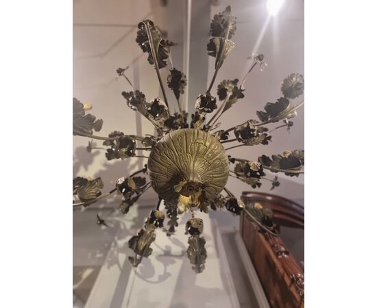 Coppia di lampadari in ottone