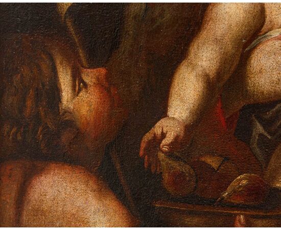 Scuola italiana, XVII secolo, Madonna con il Bambino e San Giovannino
