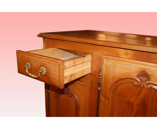 Credenza francese in legno di ciliegio 4 porte con cassetti di inizio 1900