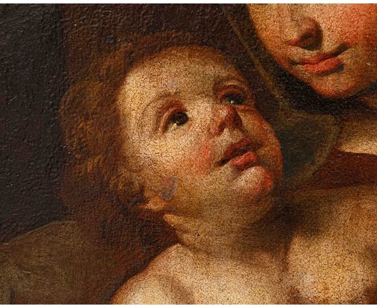 Scuola italiana, XVII secolo, Madonna con il Bambino e San Giovannino