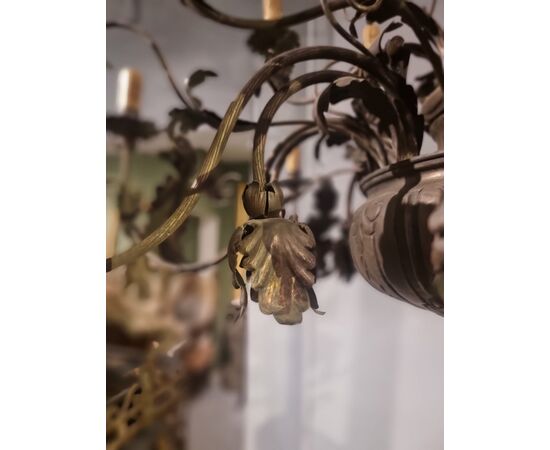Coppia di lampadari in ottone
