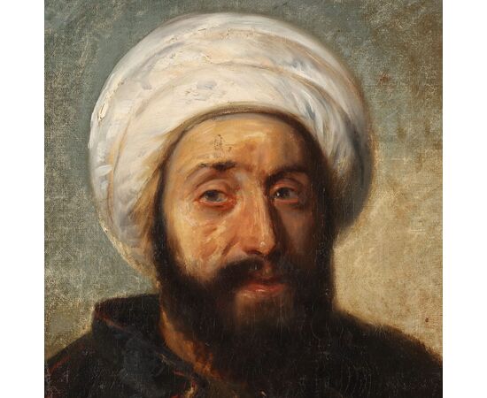 Dipinto Ritratto di Arabo con Turbante
