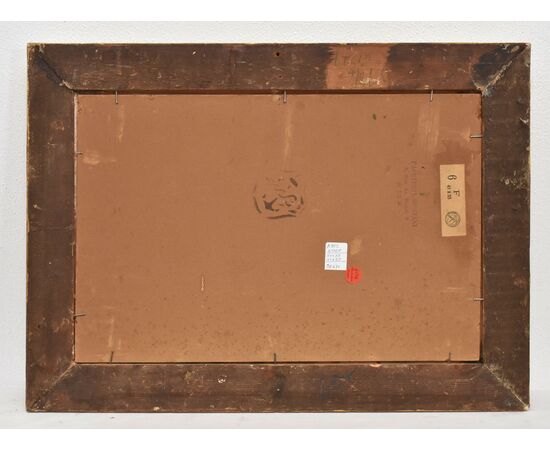 QUADRI ANTICHI, ART DECO, NATURA MORTA, FIORI DI GAROFANI E LIBRO, OLIO SU CARTONE, XX. (QF671)