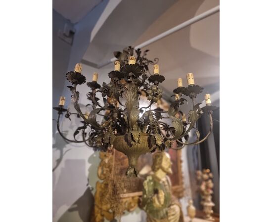 Coppia di lampadari in ottone