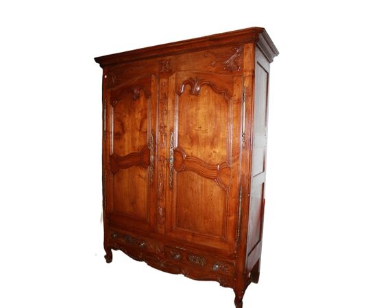 Armadio Bretone francese di fine 1700 in legno di rovere