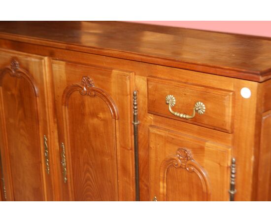 Credenza francese in legno di ciliegio 4 porte con cassetti di inizio 1900