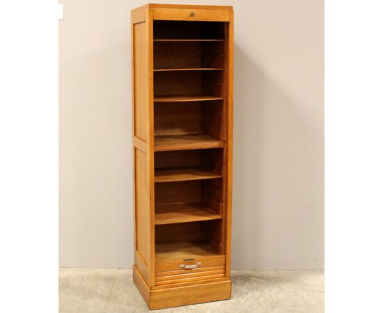 Antico classificatore archivio schedario serranda in rovere