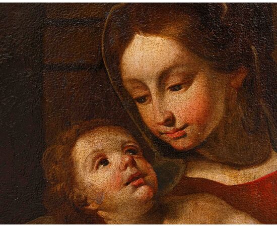 Scuola italiana, XVII secolo, Madonna con il Bambino e San Giovannino