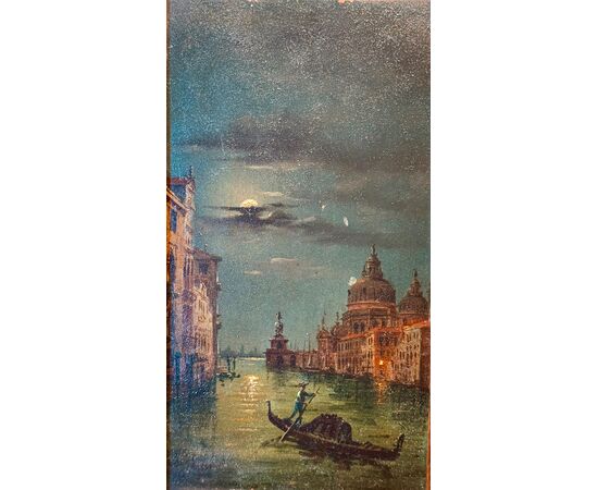 Veduta di Venezia notturna-Canal Grande opera firmata da Carlo  Grubacs