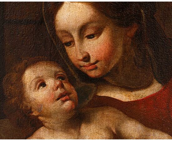 Scuola italiana, XVII secolo, Madonna con il Bambino e San Giovannino