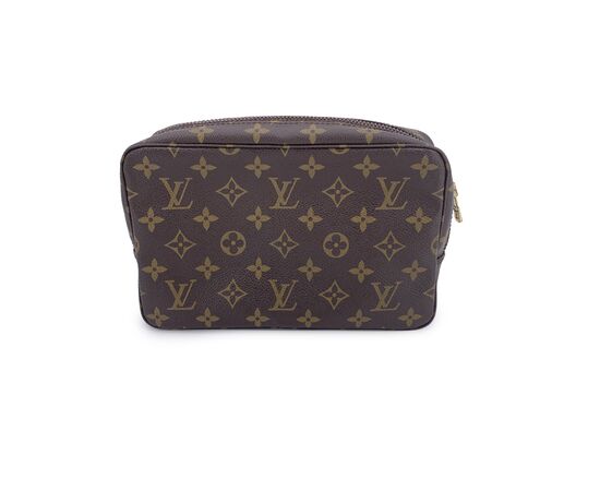 LOUIS VUITTON Pochette Vintage in Tela Col. Marrone Trousse de Toilette S