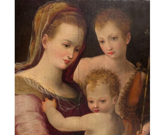 "Madonna con Bambino e S.Giovannino" dipinto su tavola XVI secolo.