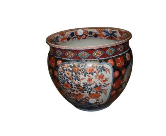 Cachepot vaso giapponese di fine 1800 Stile Imari