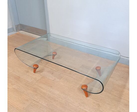 TAVOLINO DI DESIGN TANGO DI FABIO DI BARTOLOMEI PER FIAM ANNI 90 CON MARCHIO
