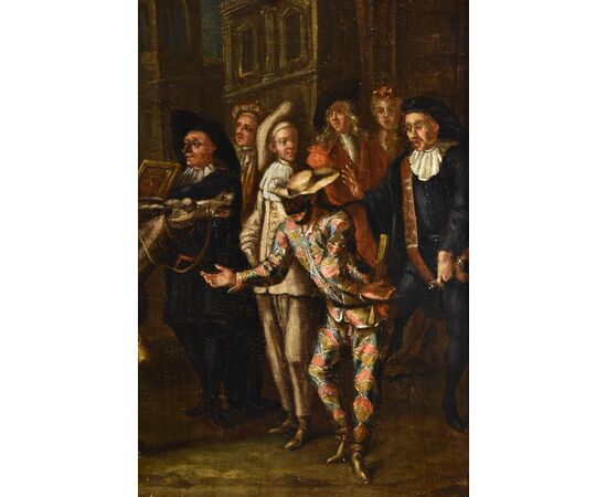 Carnevale a Venezia con arlecchino, Marco Marcola (Verona, 1711 - 1780)