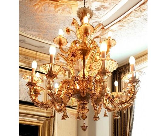 Lampadario in cristallo di Murano a 15 luci