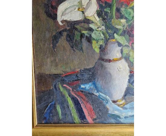 Vaso di fiori con Calla  pittore G.Payen Francia