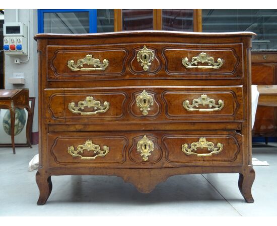 Comò in noce massello Luigi XV 1700 grandi bronzi Francia