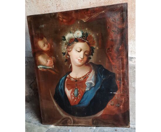 FIRMATO-SANTA ROSALIA VERGINE INFIORATA  PRIMA TELA