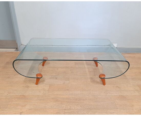 TAVOLINO DI DESIGN TANGO DI FABIO DI BARTOLOMEI PER FIAM ANNI 90 CON MARCHIO