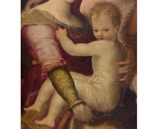 "Madonna con Bambino e S.Giovannino" dipinto su tavola XVI secolo.