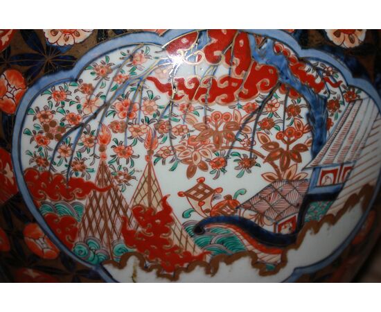Cachepot vaso giapponese di fine 1800 Stile Imari