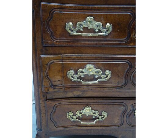 Comò in noce massello Luigi XV 1700 grandi bronzi Francia