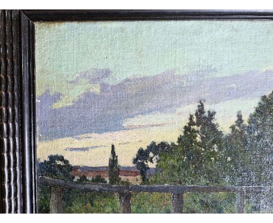 Paesaggio della campagna francese pittore COPPENOLLE EDMOND 1846 -1914