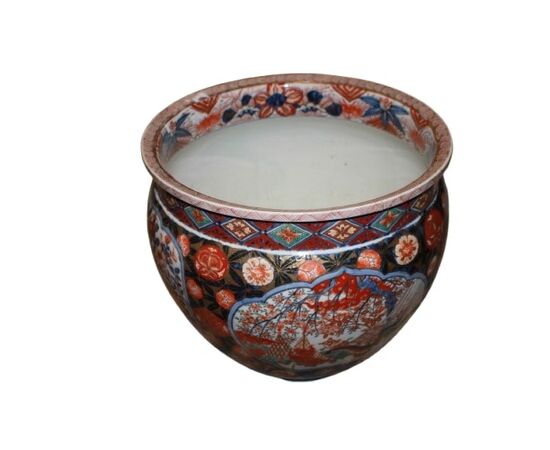 Cachepot vaso giapponese di fine 1800 Stile Imari