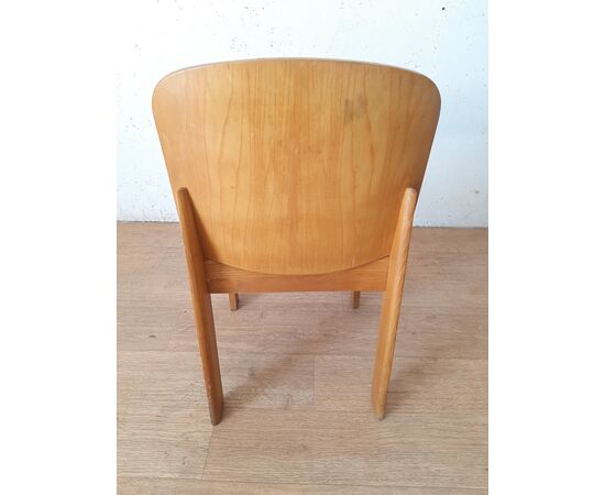 SEDIA SEGGIOLA DI DESIGN ANNI 70-80 IN LEGNO DI FRASSINO CHIARO
