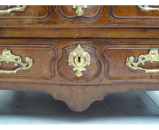 Comò in noce massello Luigi XV 1700 grandi bronzi Francia