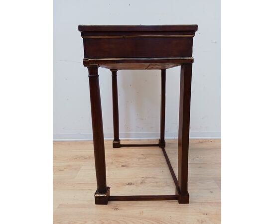 Tavolino impero a colonna - noce - primi 800 - toilette - console comodino - con segreti