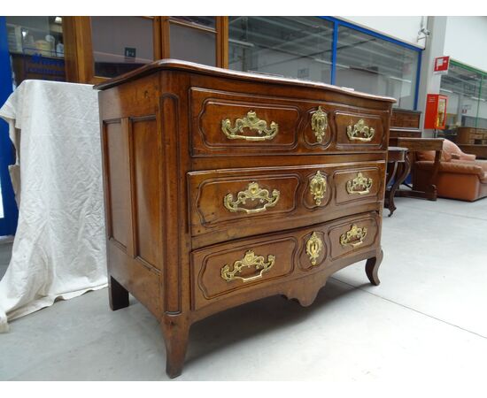Comò in noce massello Luigi XV 1700 grandi bronzi Francia