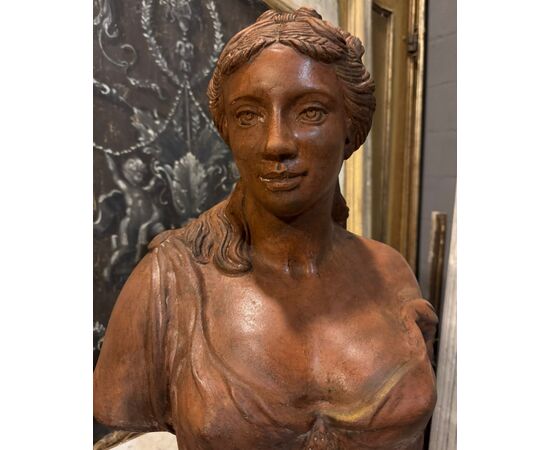 DARS677 - Busto in terracotta, epoca '800, misure cm L 44 x H 62 x P 30