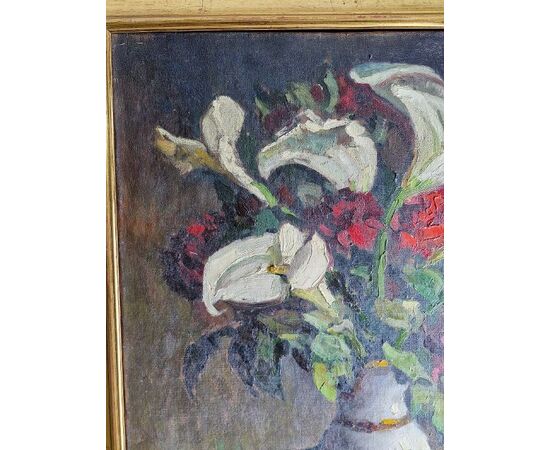 Vaso di fiori con Calla  pittore G.Payen Francia