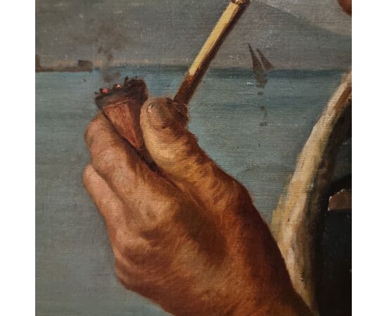 Pescatore napoletano pittura dell’800 firmato Duranti alta qualità  