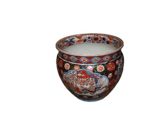 Cachepot vaso giapponese di fine 1800 Stile Imari