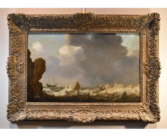 Veduta marina con vascelli, Julius Porcellis (Rotterdam 1610 – 1645 Leiden) attribuibile