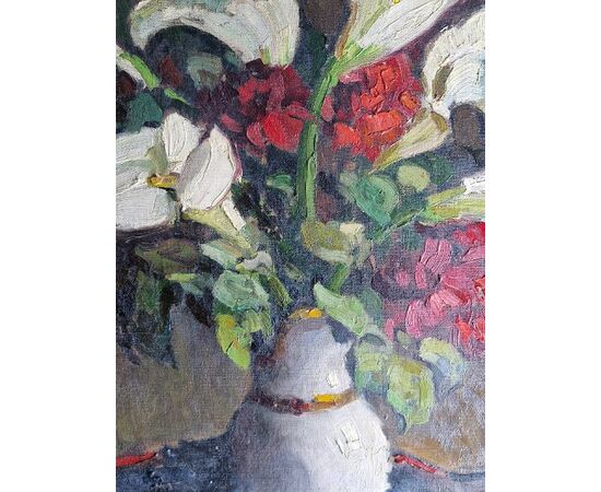 Vaso di fiori con Calla  pittore G.Payen Francia