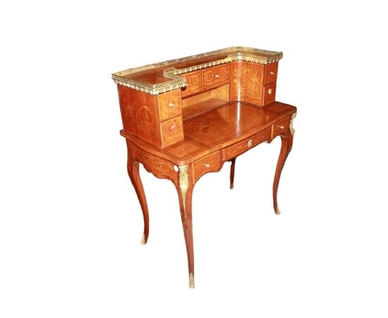 Piccolo Scrittoio con Alzata stile Luigi XV Francese del 1800