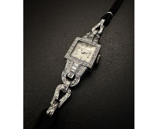 " Hamilton "  orologio  in  Platino  con  Diamanti  2 ct.