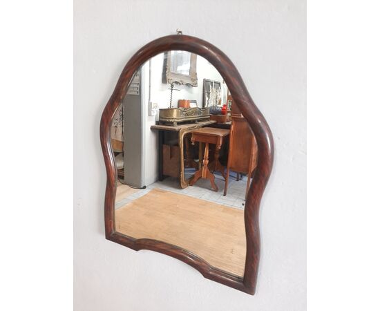 SPECCHIERA MOSSA ORIGINALE DEGLI ANNI 50-60 IN LEGNO LACCATO CON PIEDISTALLO
