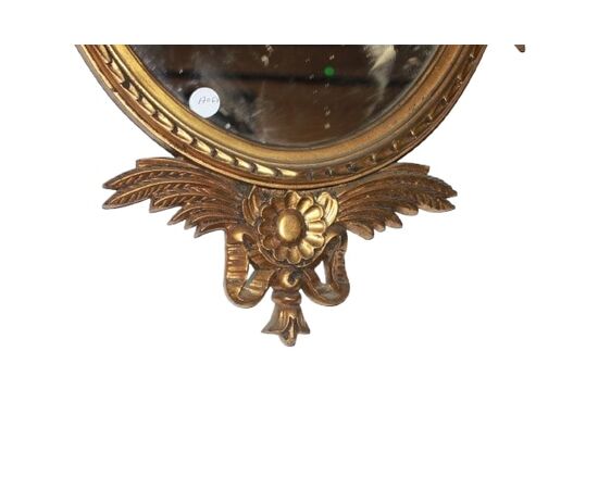 Specchiera ovale Francese di inizio 1900 Dorata