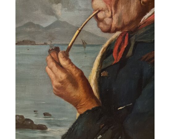Pescatore napoletano pittura dell’800 firmato Duranti alta qualità  