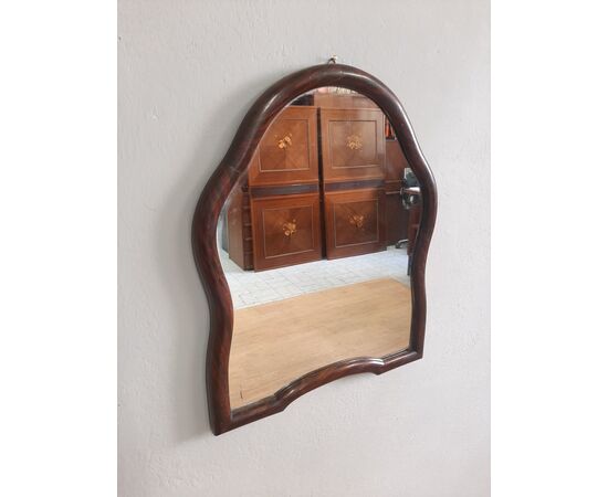SPECCHIERA MOSSA ORIGINALE DEGLI ANNI 50-60 IN LEGNO LACCATO CON PIEDISTALLO