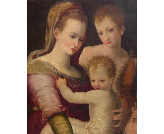 "Madonna con Bambino e S.Giovannino" dipinto su tavola XVI secolo.