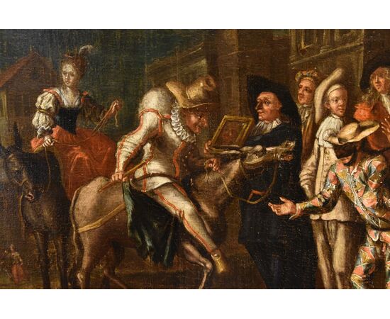 Carnevale a Venezia con arlecchino, Marco Marcola (Verona, 1711 - 1780)