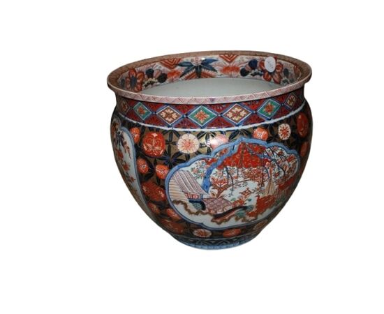 Cachepot vaso giapponese di fine 1800 Stile Imari